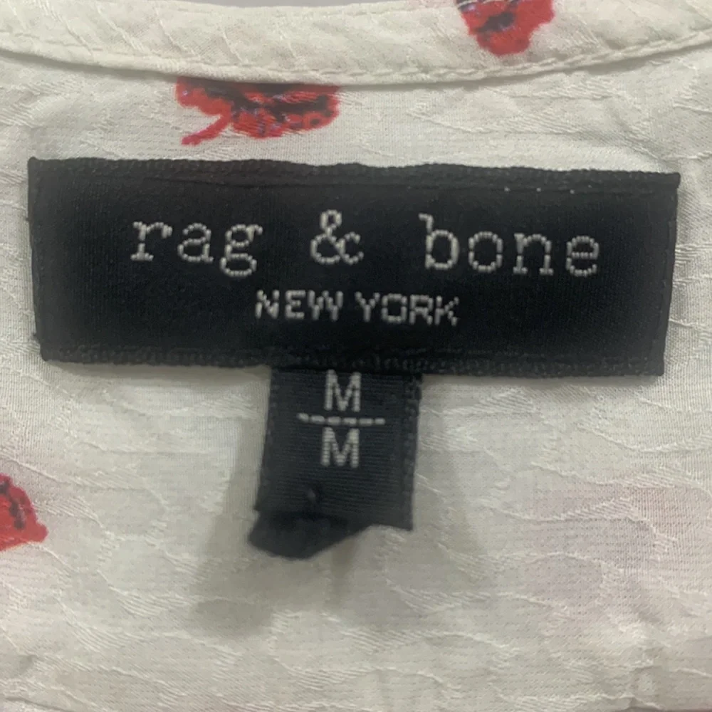 Rag & Bone White Floral Victor Sleeveless Faux Wrap Blouse Size Medium